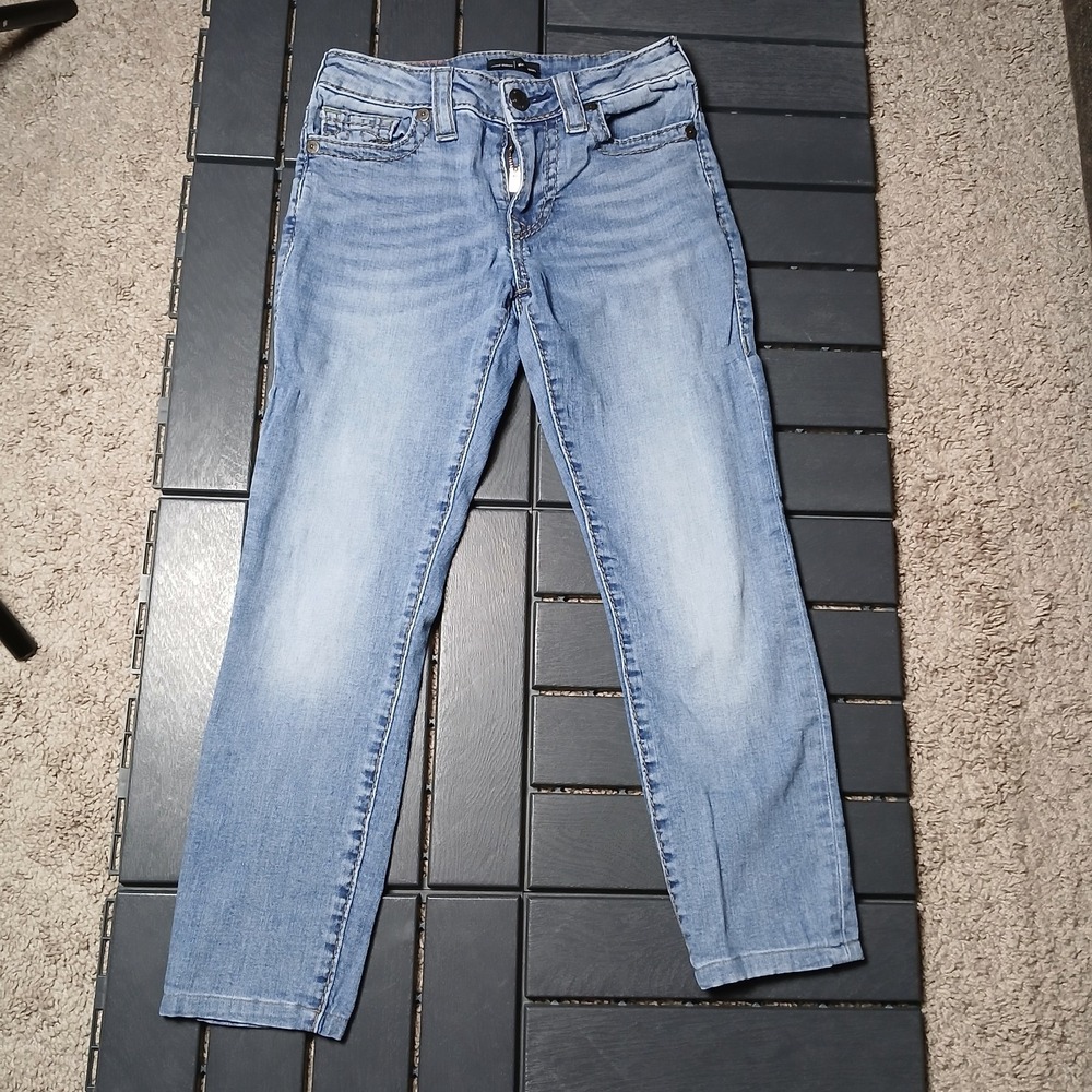 TRUE RELIGION Jeans Women Sz 24 Blue Dark Wash Jennie Curvy Skinny Stretch JD159